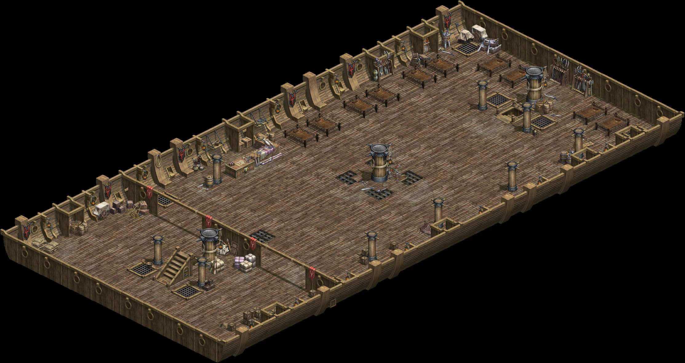 Black Battleship Cabin 2f map